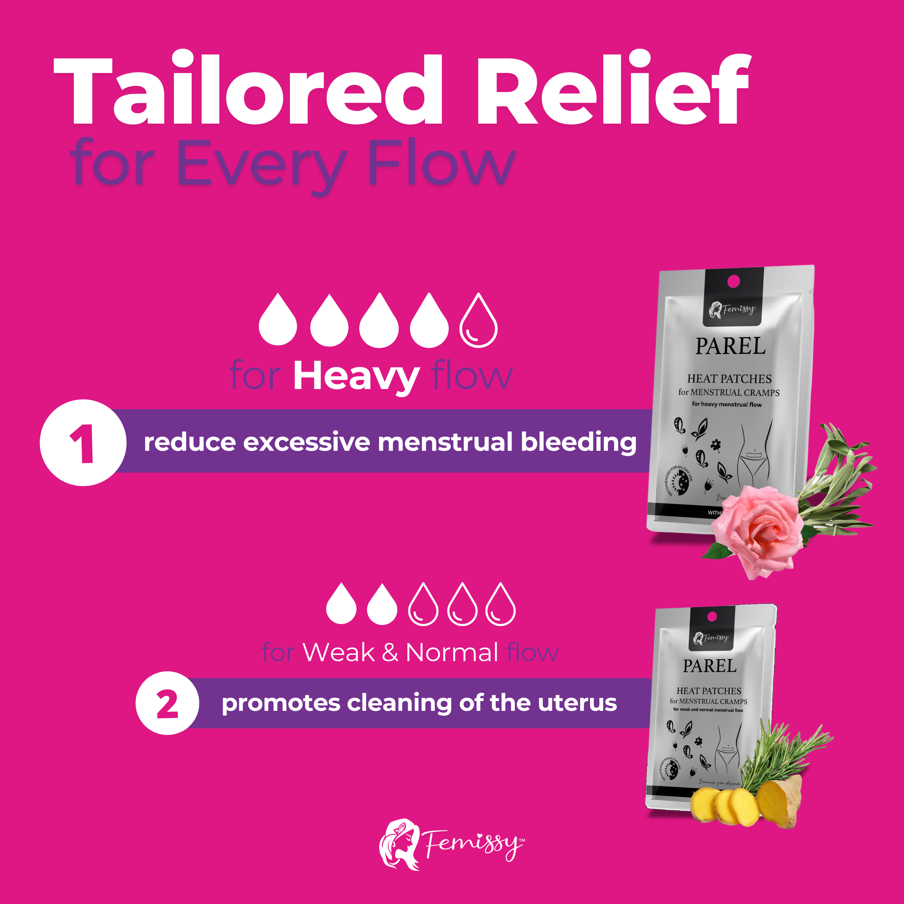 PAREL Heat Patches – Long-Lasting Period Cramp Relief Tailored to Your Flow