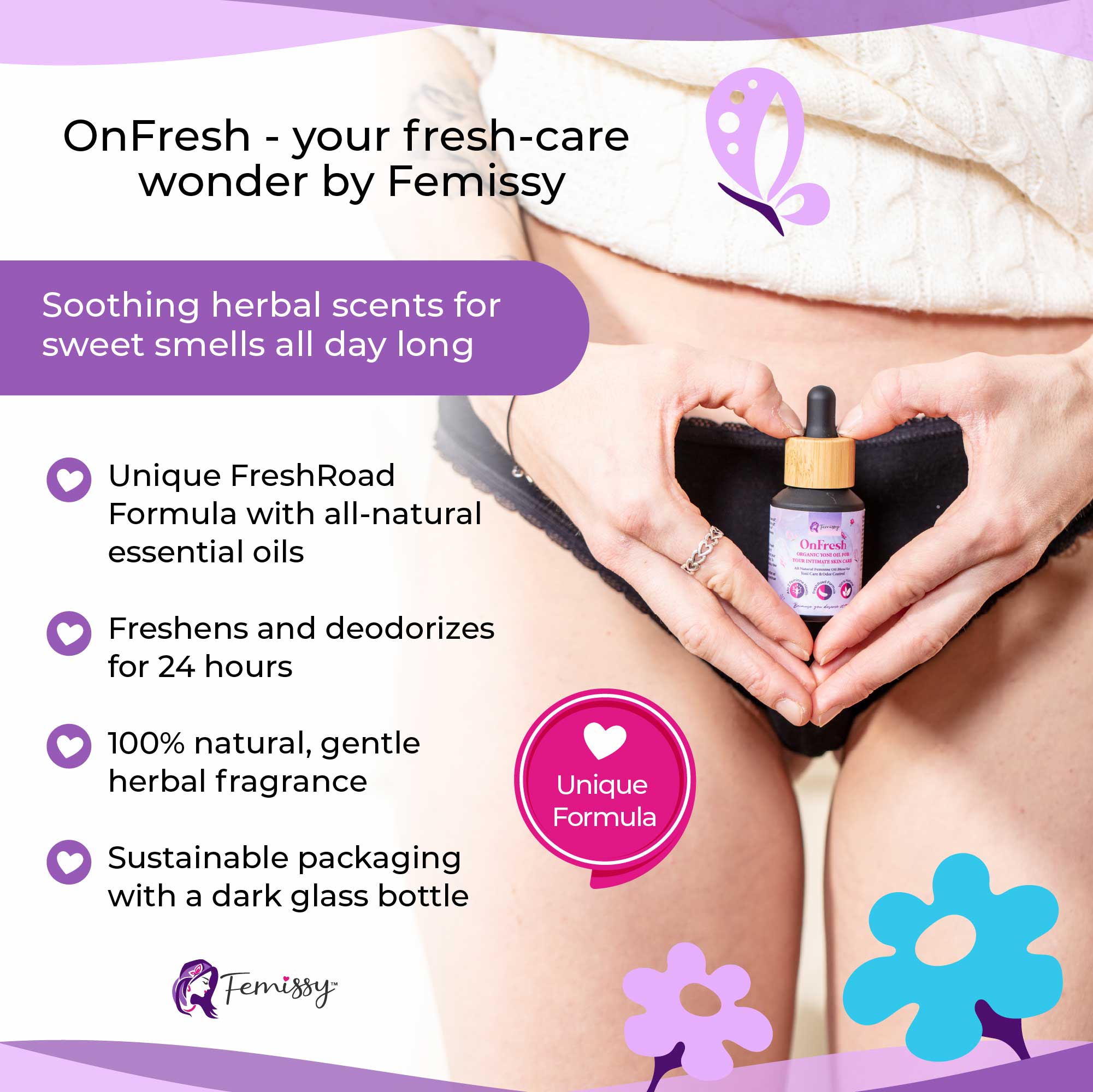 OnFresh Organic Yoni Oil - Eliminate Vaginal Odor and Restore Feminine Confidence