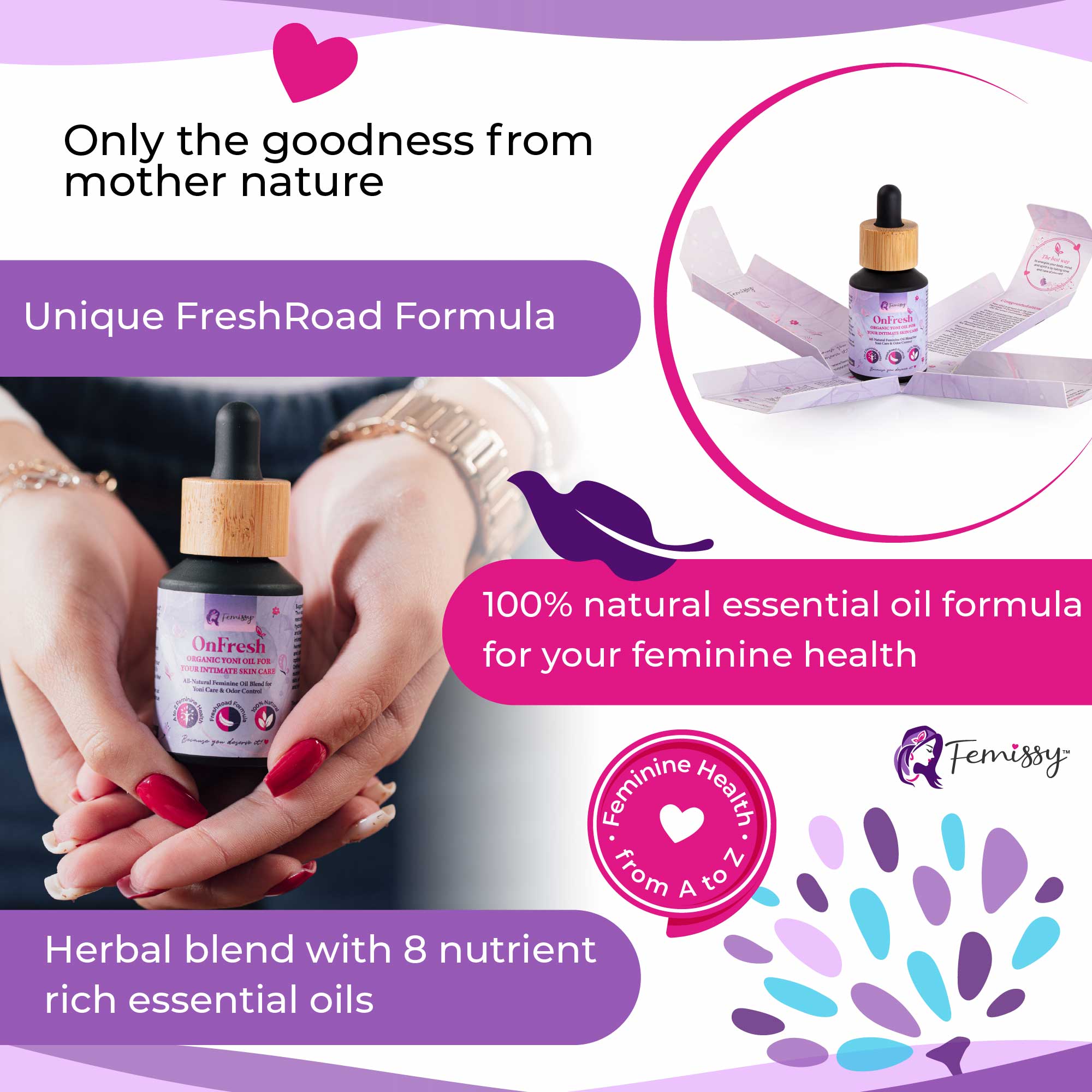 OnFresh Organic Yoni Oil - Eliminate Vaginal Odor and Restore Feminine Confidence